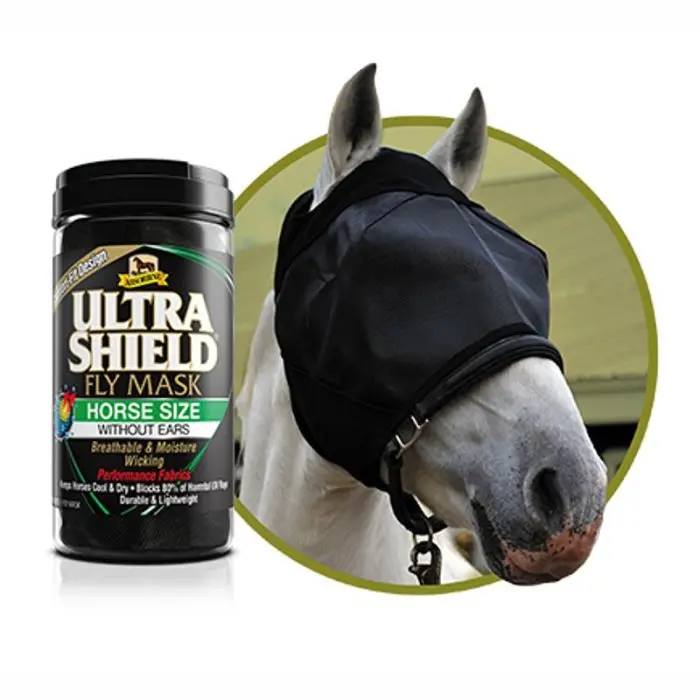 Absorbine Ultra Shield Horse Fly Mask – Full Coverage, Earless Design
