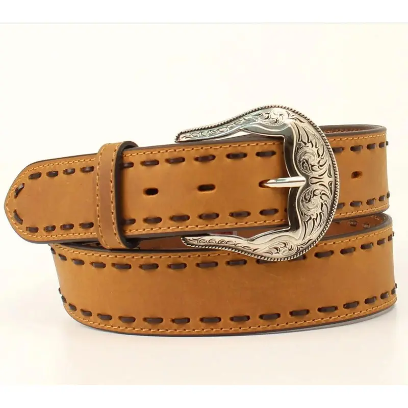 Ariat Women’s 1.5-Inch Plain Chocolate Leather Belt – Medium Brown, Laced Design (A1560044)