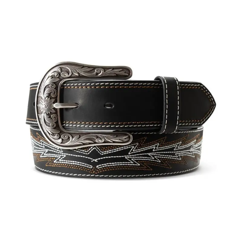 Ariat Women’s Black Casanova Leather Belt with Bootstitch Detailing