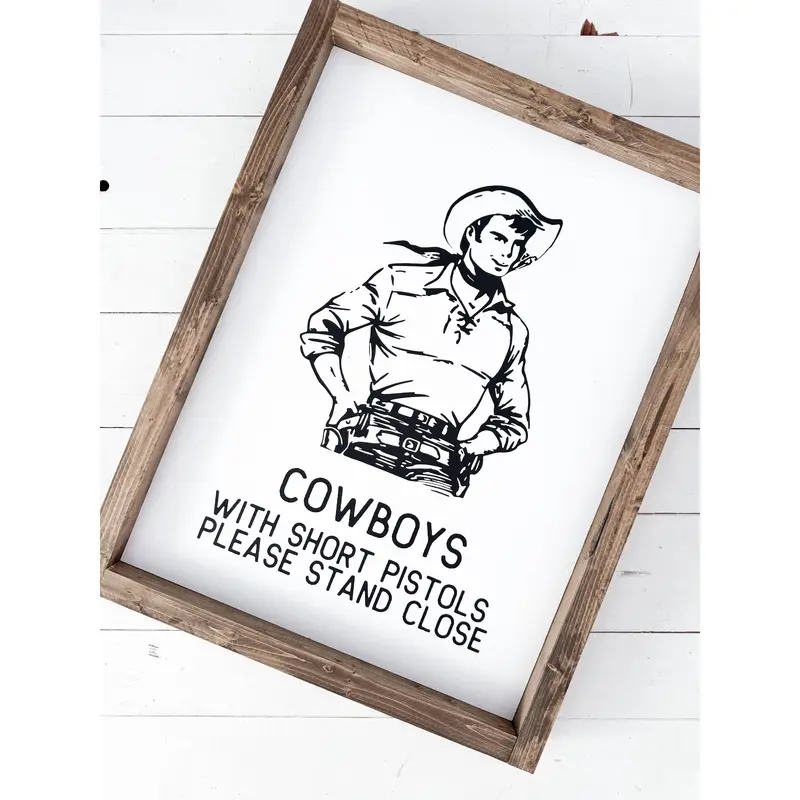 Ashwood Designs Cowboy-Themed Bathroom Sign