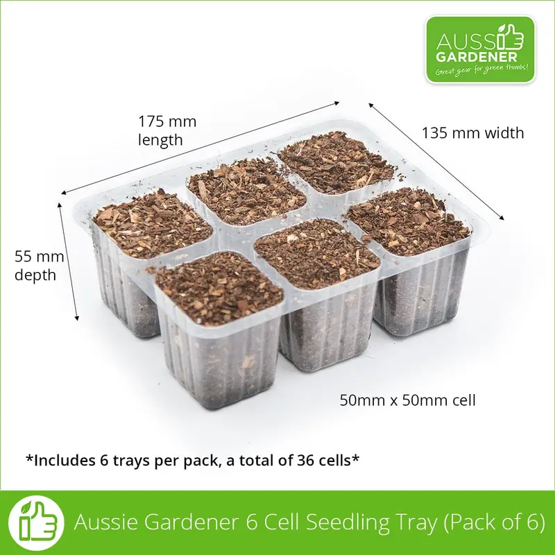 Aussie Gardener 6-Cell Seedling Tray (6-Pack)