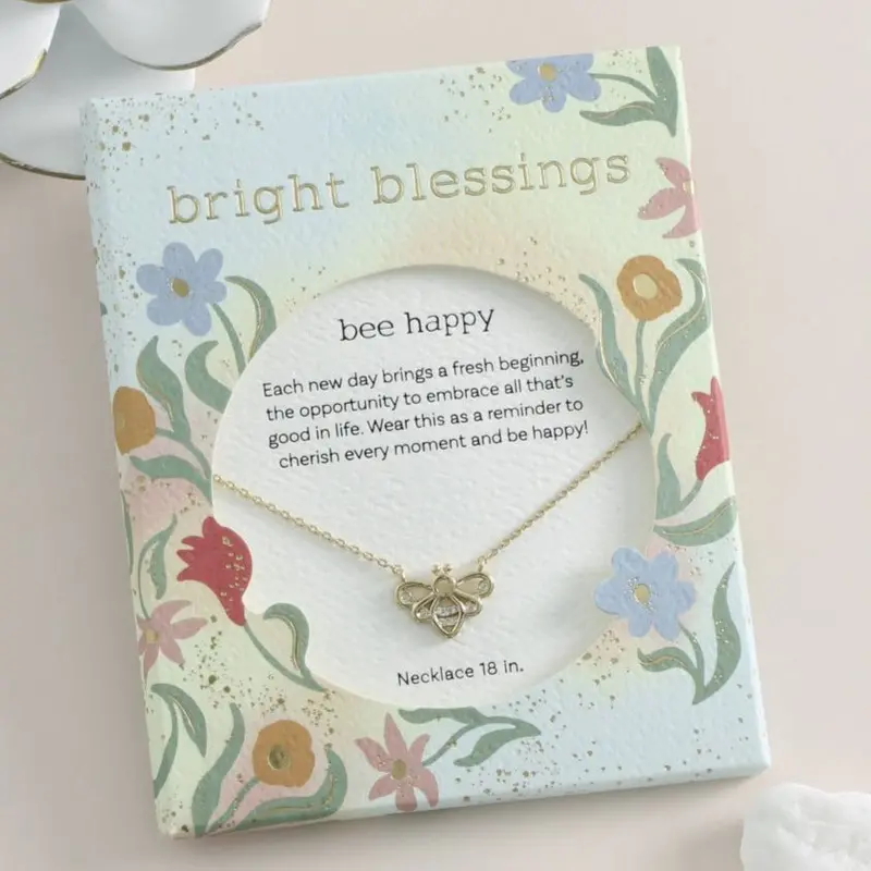 Bee Happy Charm Necklace – Cheerful, Nature-Inspired Accessory