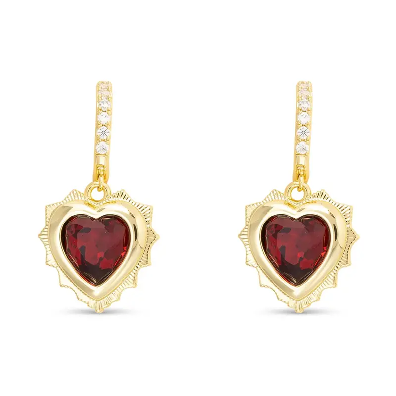 Birthstone Heart-Shaped Stud Earrings – Personalized Gem Options