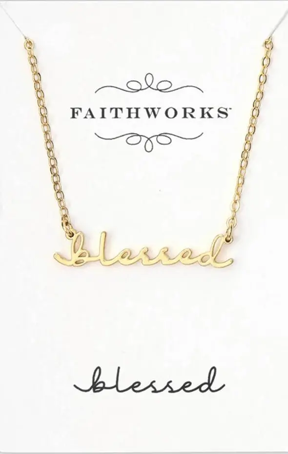 Blessed Inspirational Gold Pendant Necklace