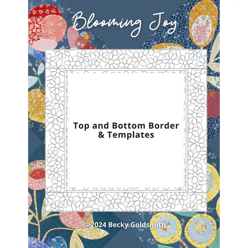 Blooming Joy Quilt Border Design – Top and Bottom Edges – Digital Pattern Download