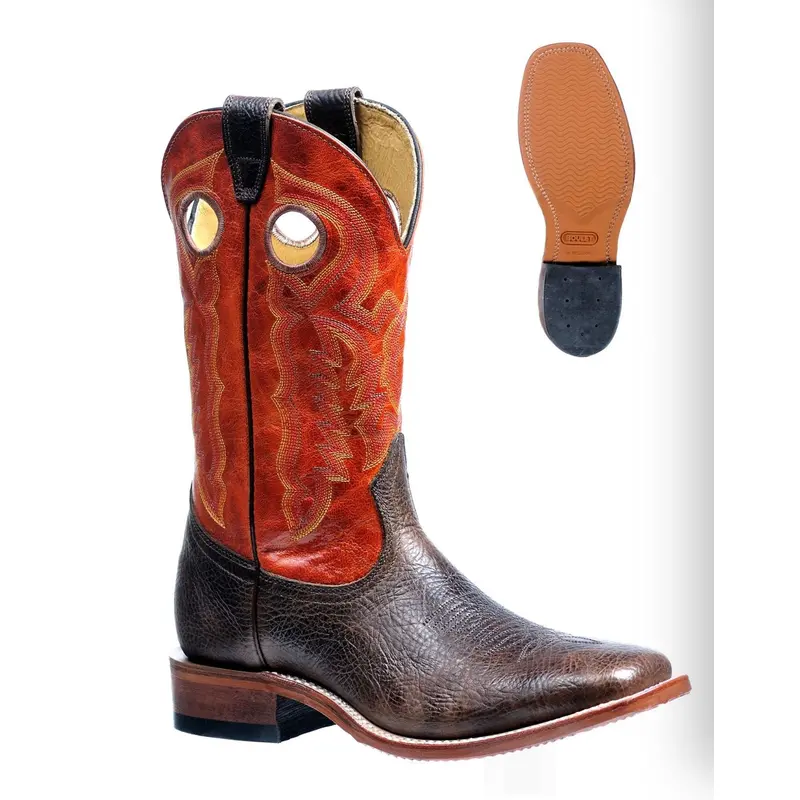 Boulet 3E Width Men’s Western Boot – Square Toe, Brown, Style 4902
