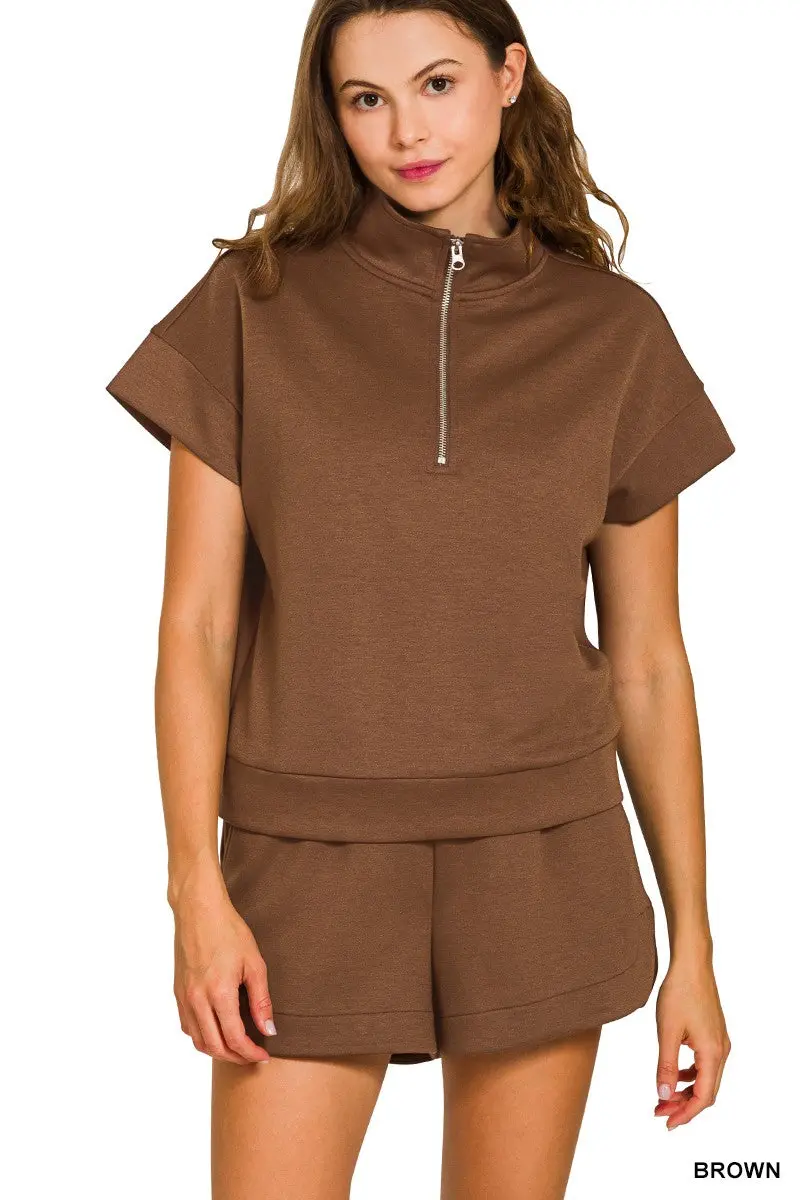 Brown Scuba Dolphin Print Matching Set