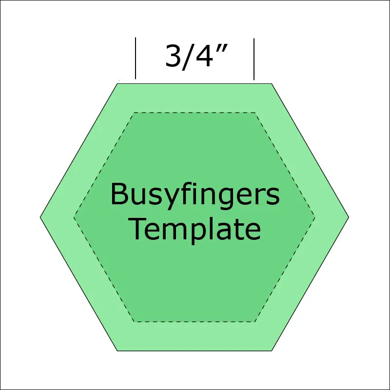 Busyfingers 3/4-Inch Hexagon Paper Template for English Paper Piecing