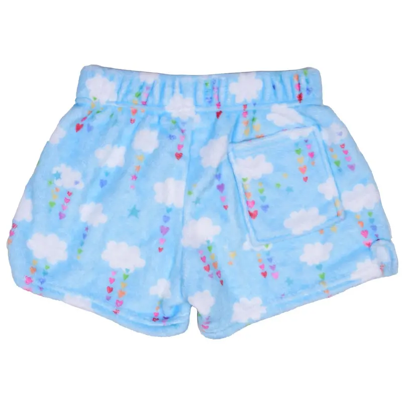 Cheerful Clouds Print Relaxation Plush Shorts