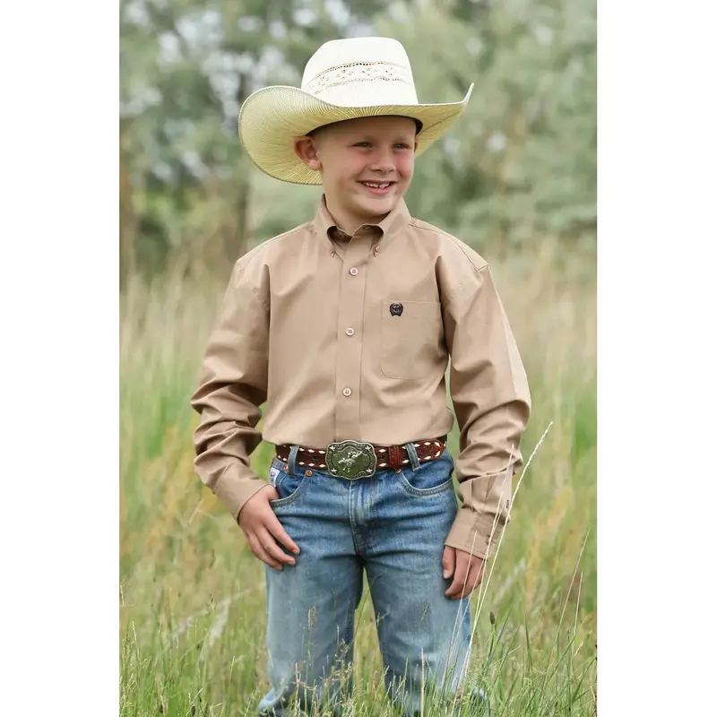 Cinch Boys’ Western-Style Button-Down Shirt (MTW7060418)