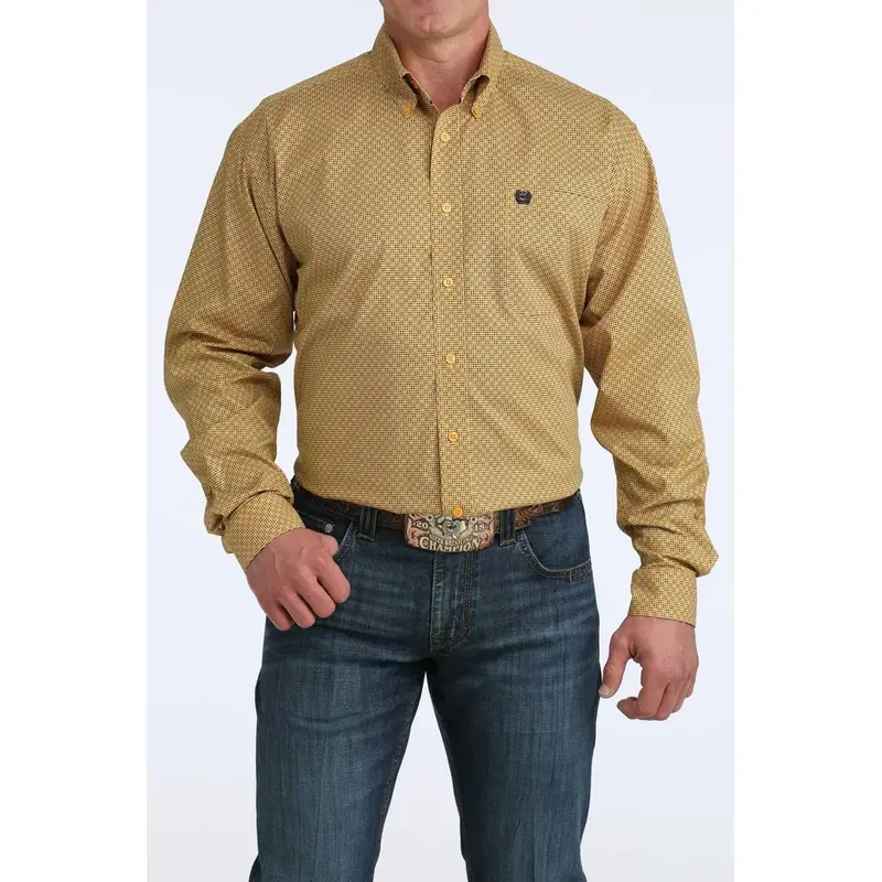 Cinch Gold Long-Sleeve Button-Down Western Shirt for Men – MTW1106071