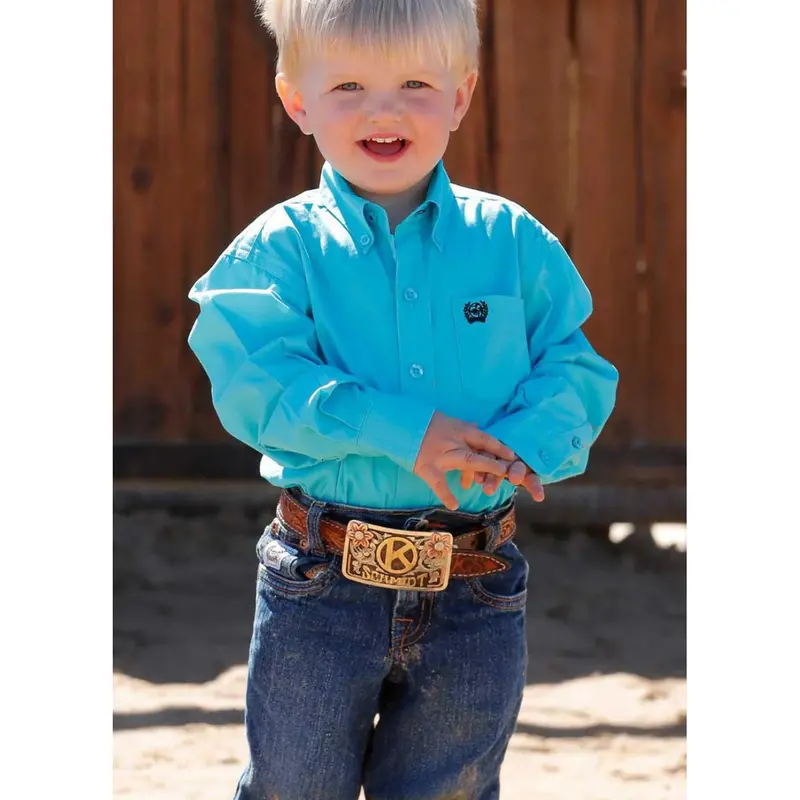 Cinch Infant & Toddler Western Button-Down – Soft Turquoise Fabric