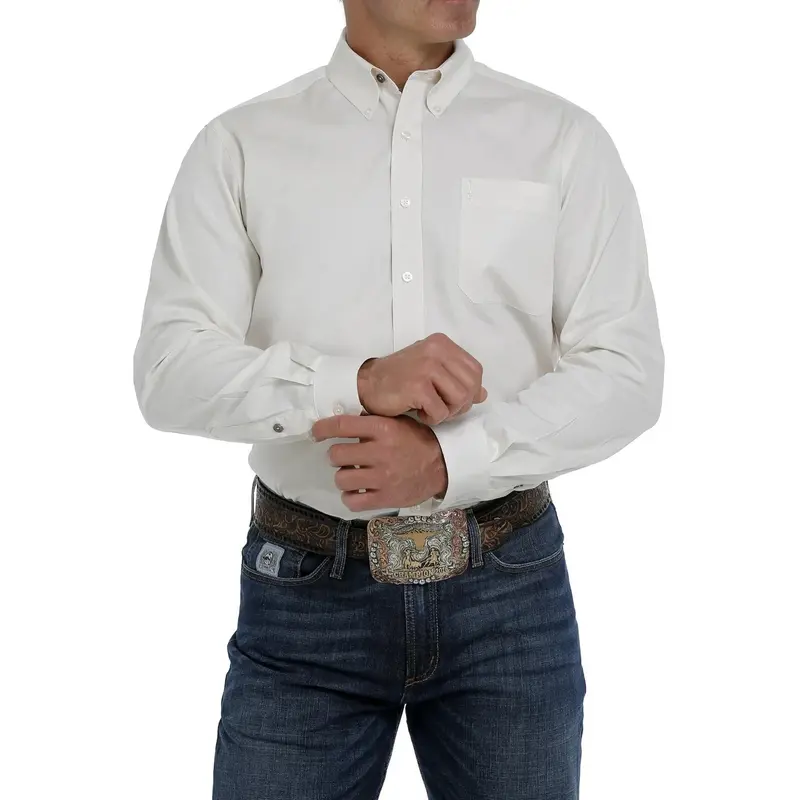 Cinch Mens Modern Fit White Button Down Shirt