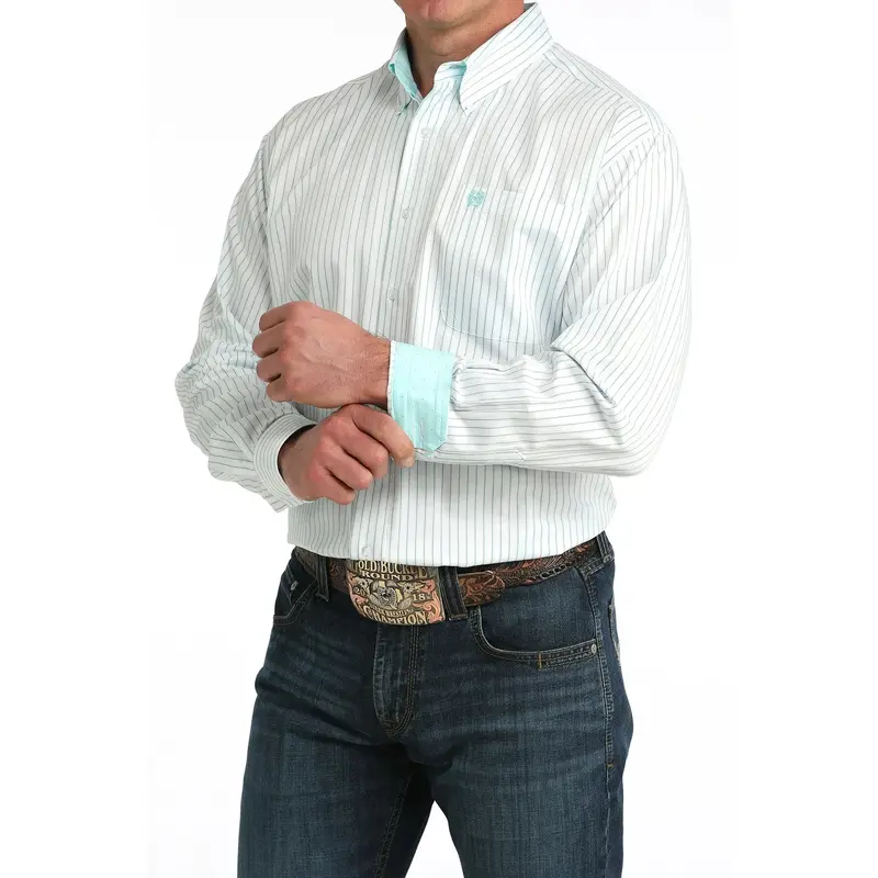 Cinch Men’s White Western-Style Button-Down Shirt – MTW1106061