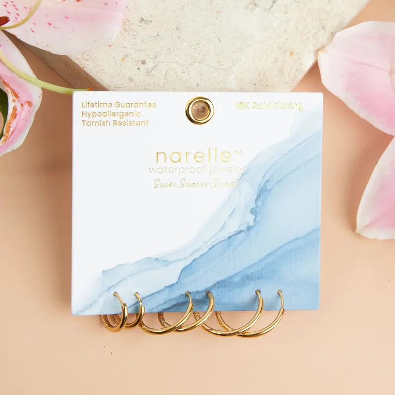 Classic Trio Hoop Earrings — Gold Plated