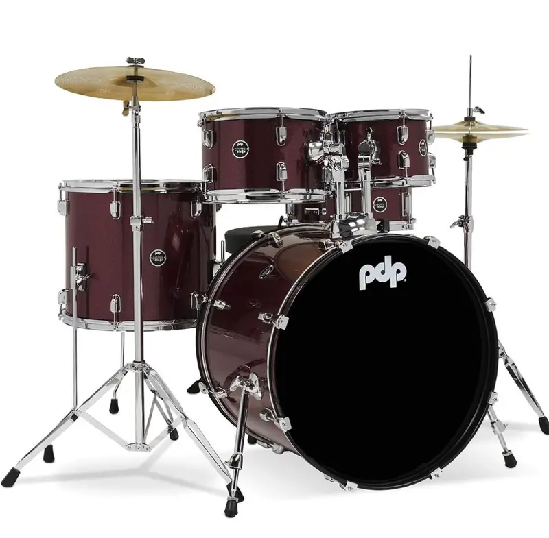Complete 5-Piece Drum Set – Beginner Drum Kit with Hardware and Cymbals