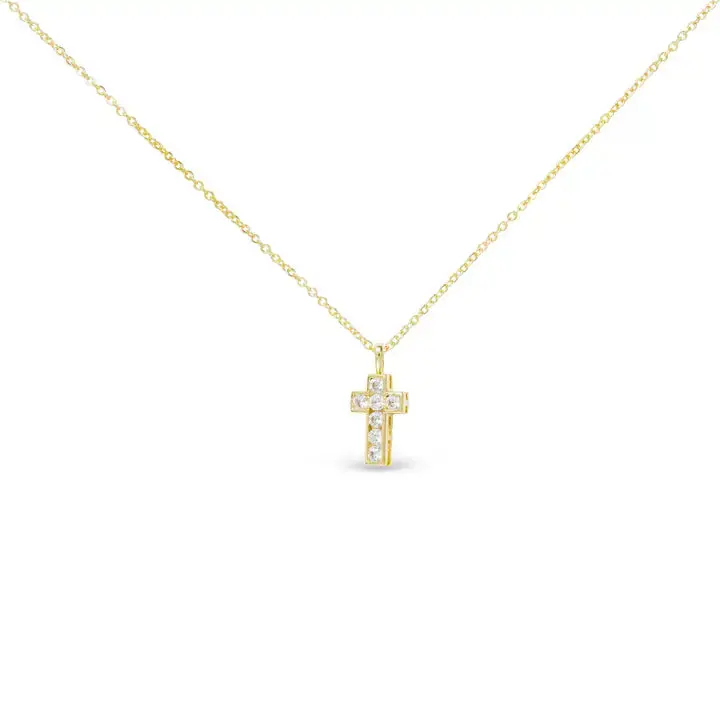 Delicate Framed Gold Small Cross Necklace