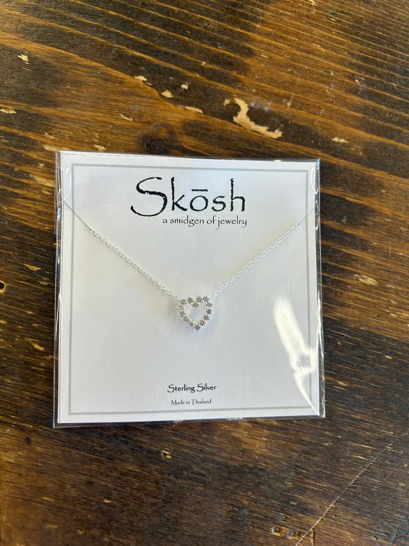 Diamond-Encrusted Heart Silhouette Necklace
