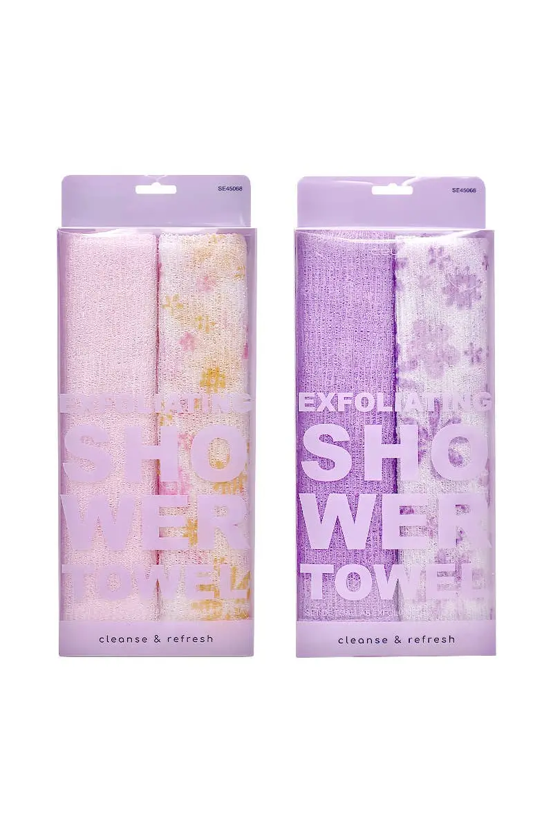 Dual-Texture Exfoliating Shower Towel Set (2-Pack)