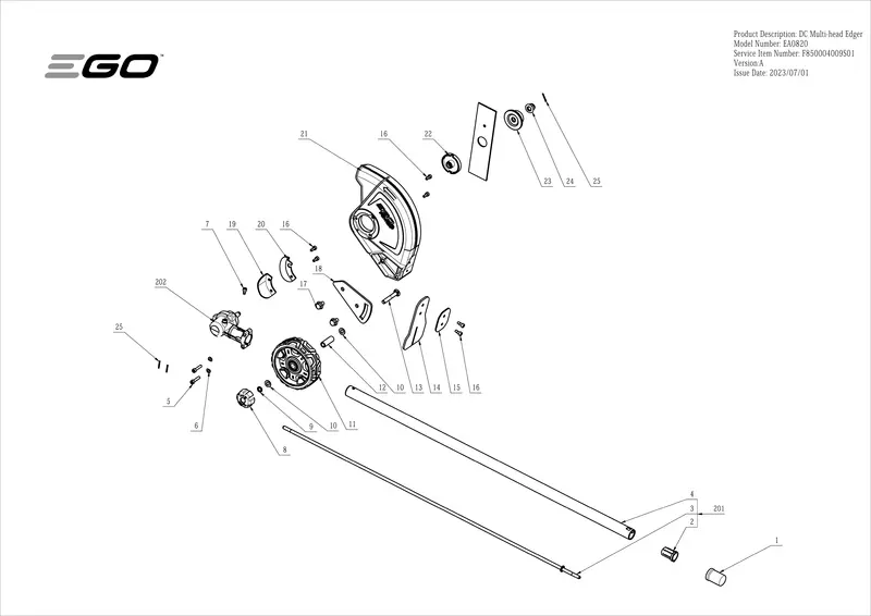 EA0820 Edger Parts Schematic Diagram