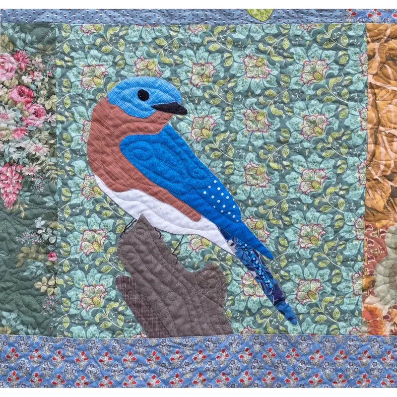 Eastern Bluebird Digital Stitch Pattern for Machine Embroidery