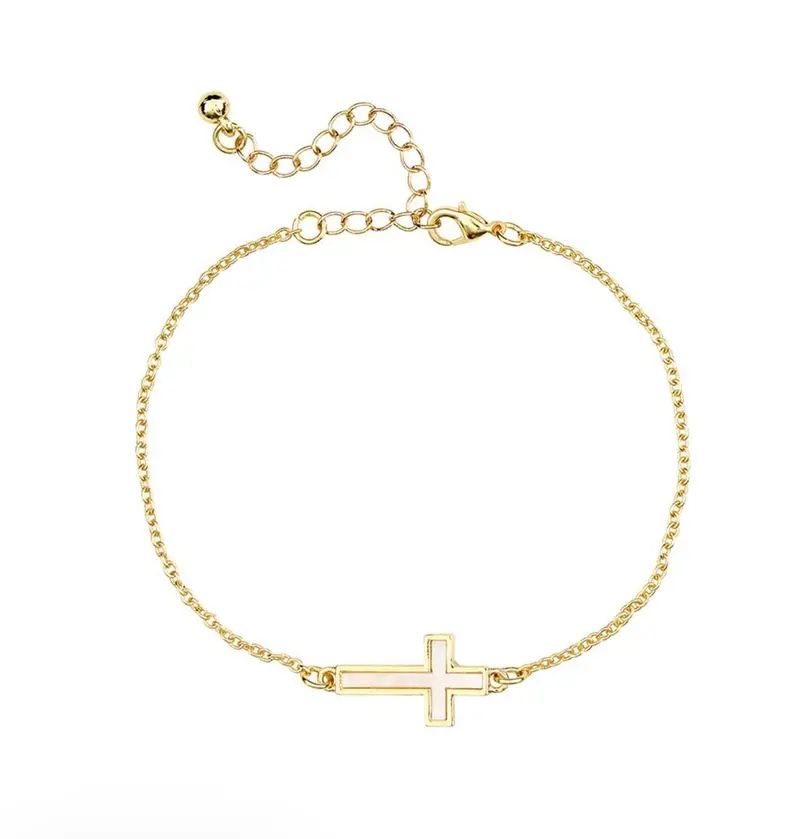 Elegant Pearl Cross Bracelet – Faith-Inspired Jewelry