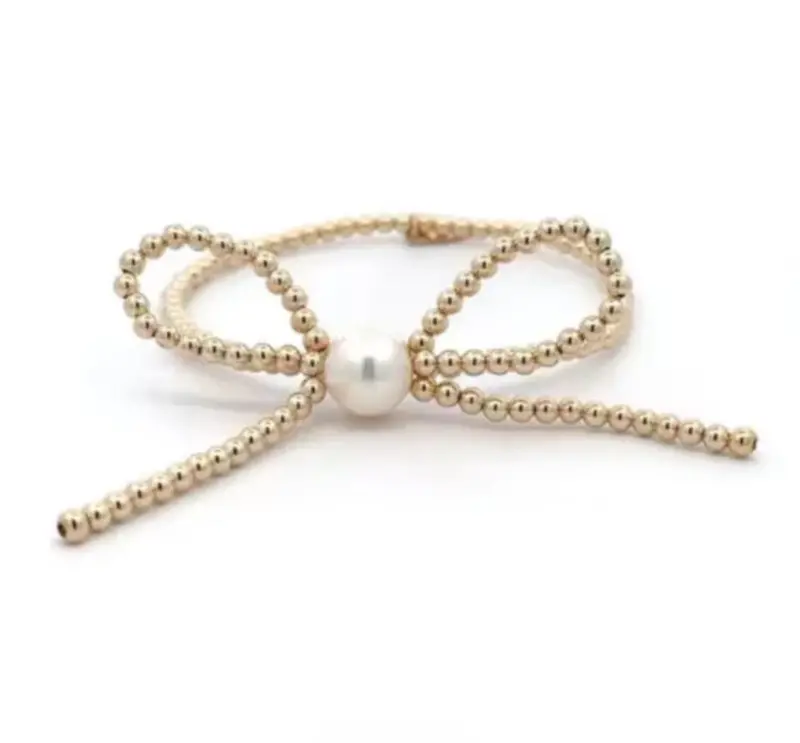Farah Gold-Finished Stretch Bead Bracelet