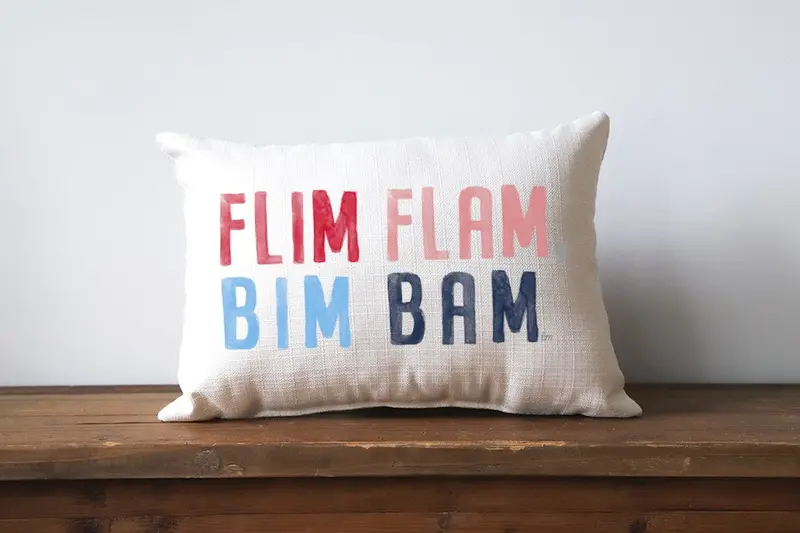 Flim Flam Bim Bam Cheer Motif Pillow