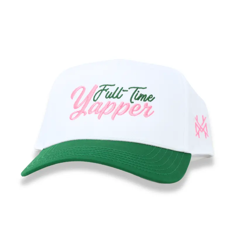 Full-Time Yapper Retro Trucker Hat – Kelly Green/White