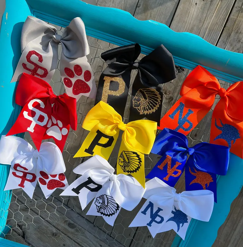 Glitter-Finished School Hair Bows