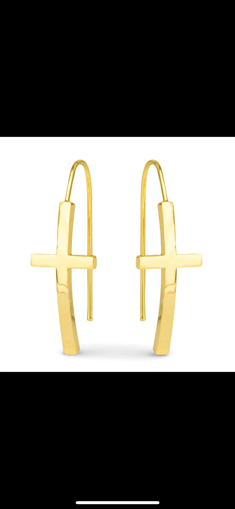 Gold-Plated Maria Cross Drop Earrings