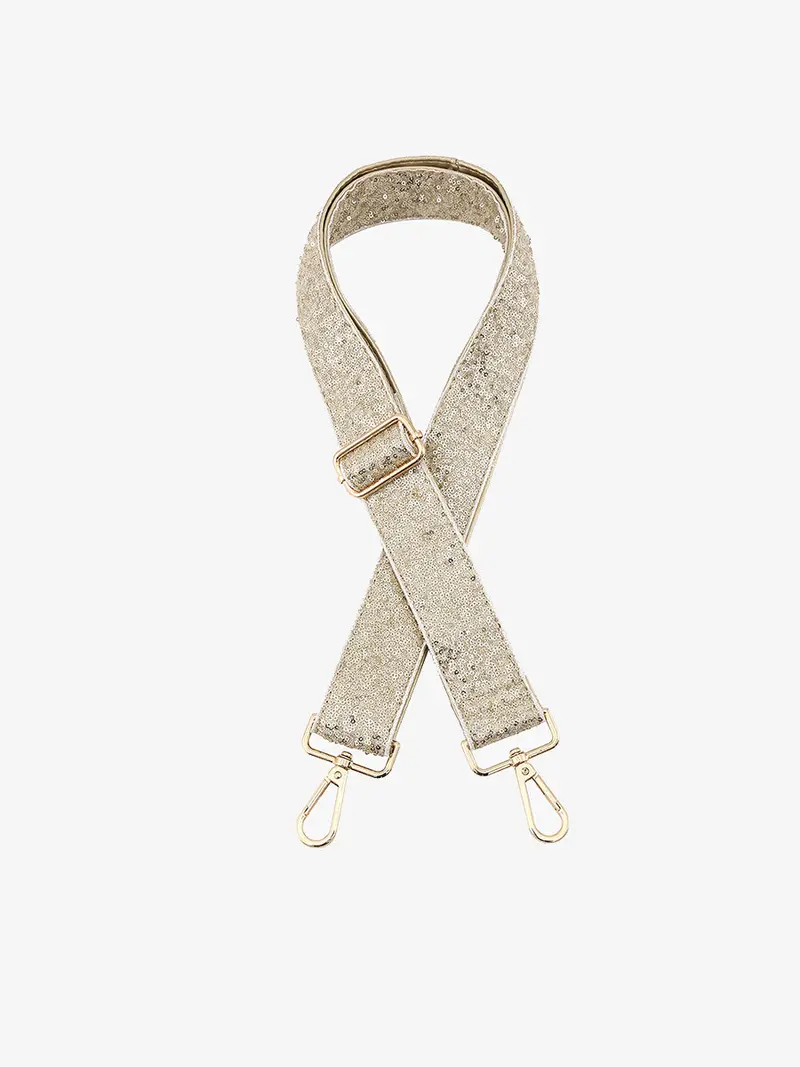 Gold Sequined Adjustable Guitar Strap