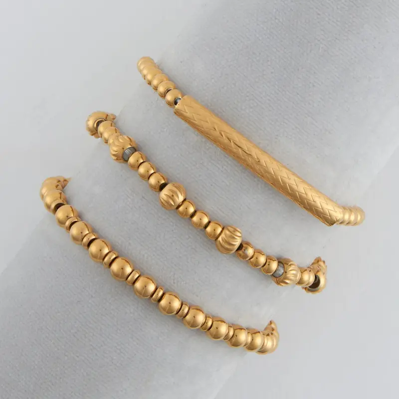 Gold-Tone Multi-Strand Stretch Bracelet – Soft Shine Layering Option