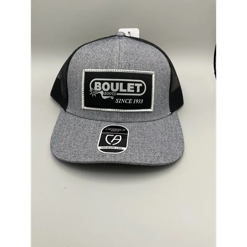 Gray Boulet Embroidered Patch Cap — Casual Western Style