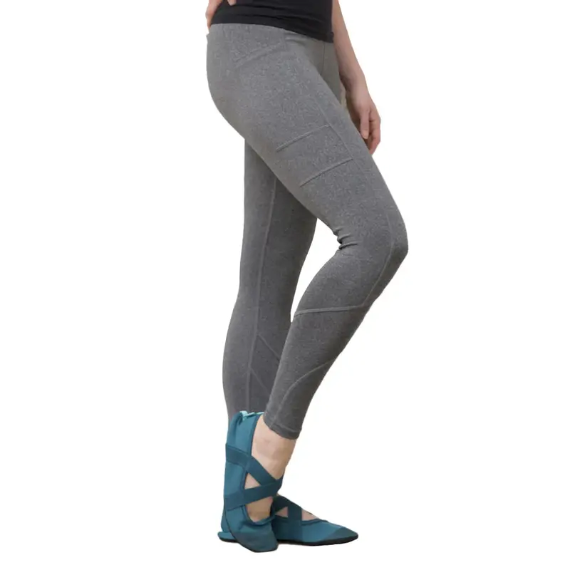 Gray High-Waisted Crossover Leggings – Seamless Fit