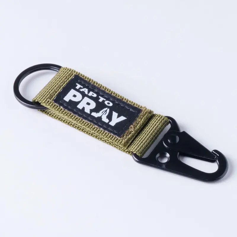 Green Tactical Carabiner Keychain – Tap to Pray Collection