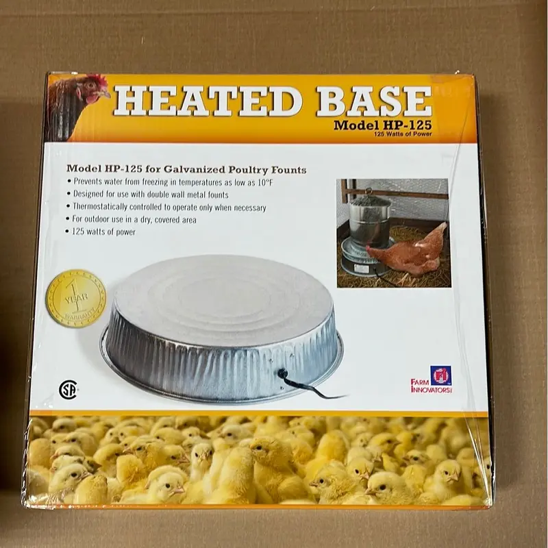 Heated Base for Galvanized Poultry Waterers