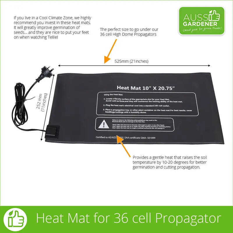 Heating Mat Compatible with 36-Cell Seed Propagator