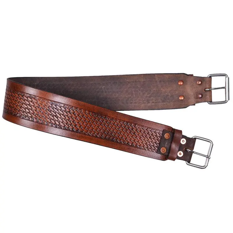 Hilason Hand-Tooled Antique Leather Saddle Cinch
