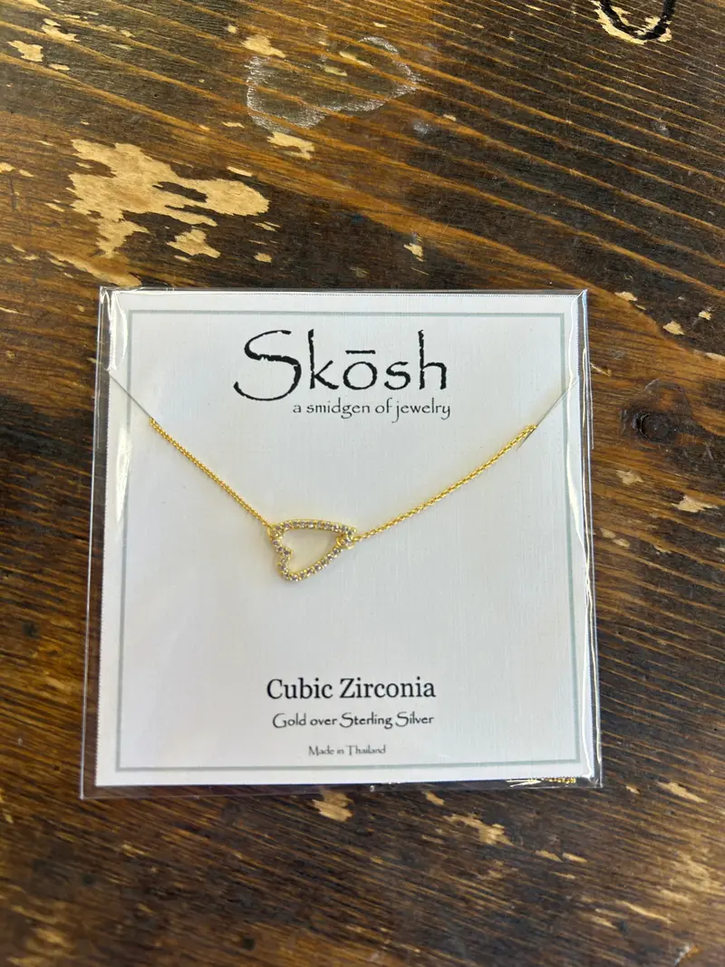 Hollow Diamond Heart Pendant