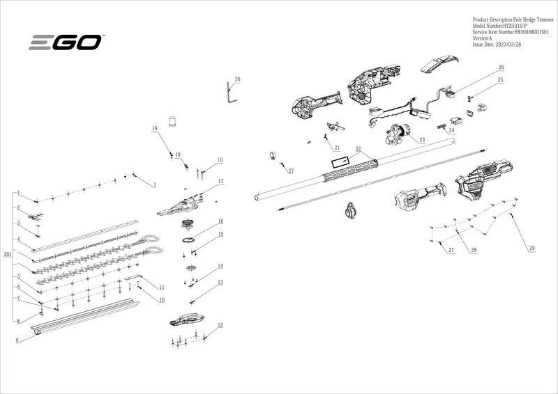 HTX5310-P Complete Parts Diagram & Service Layout