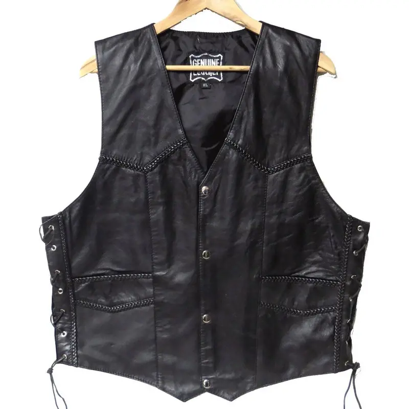 IGI CANADA Braided Lambskin Leather Biker Vest