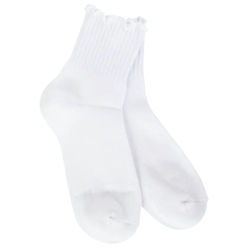 Lace-Trimmed White Ruffle Socks for Babies
