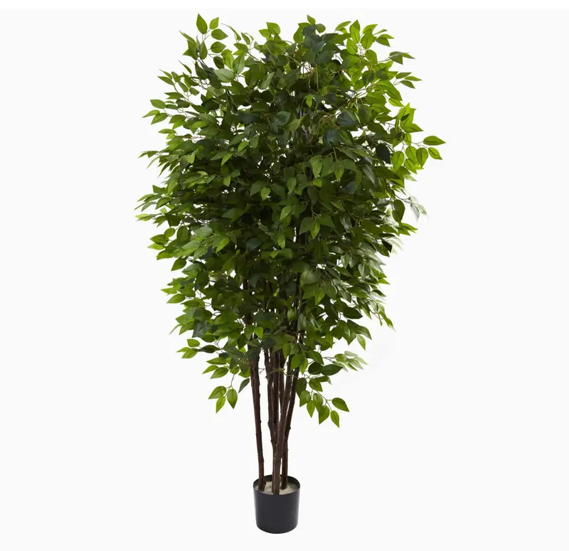 Lifelike Faux Ficus Tree with Realistic Foliage and Planter