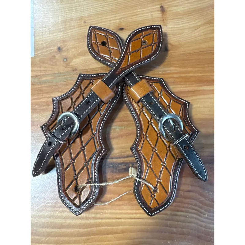 Light-Oil Basketweave Spur Straps – Classic Equestrian Style