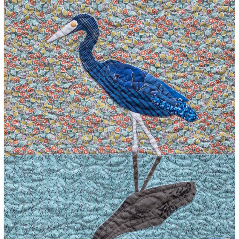 Little Blue Heron Embroidery Pattern – Digital Stitch Art