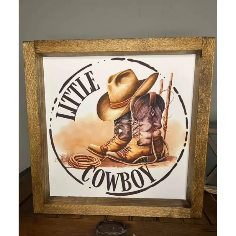 Little Cowboy-Themed Farmhouse Wall Sign