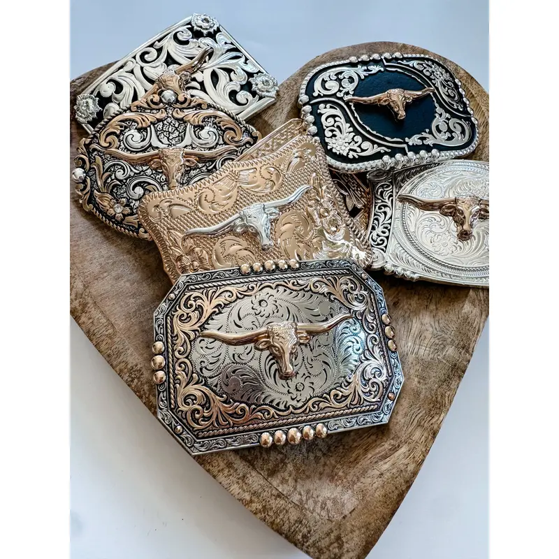 Longhorn Steer Metal Belt Buckle – Ranch-Ready Accessory