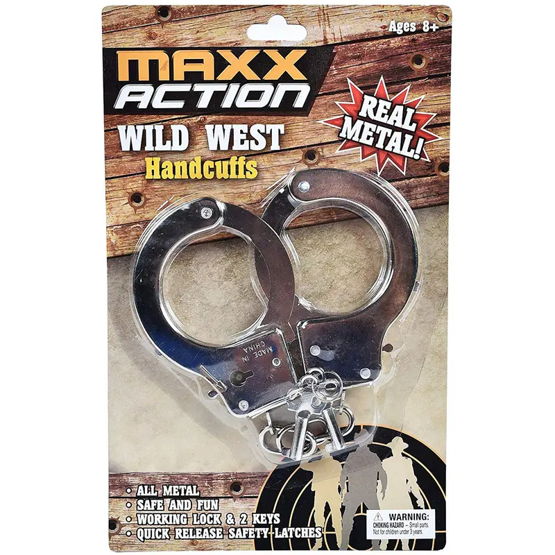 Maxx Action Western-Themed Metal Handcuff Display Set