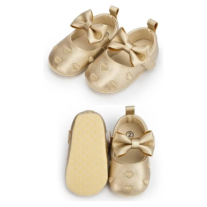 Metallic Gold Baby Shoes with Adjustable Velcro Closure